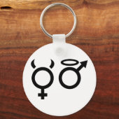 天使と悪魔のアイコン キーホルダー (正面)