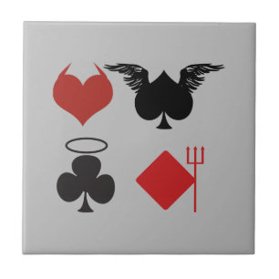 天使と悪魔のカードがグレーに似合う タイル
