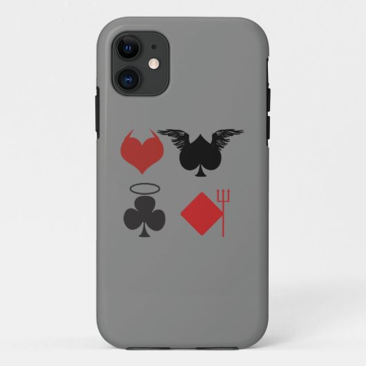 天使と悪魔のカードがダークグレーに似合う Case-Mate iPhoneケース (裏面)