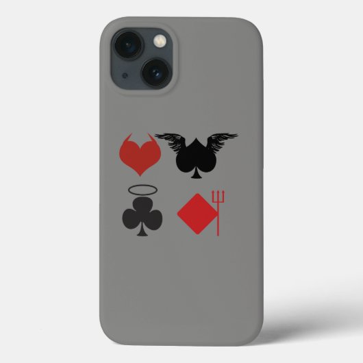 天使と悪魔のカードがダークグレーに似合う Case-Mate iPhoneケース (裏面)