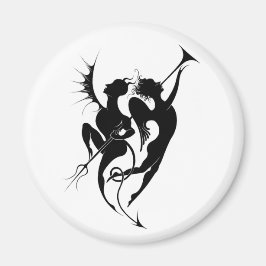 天使と悪魔のシルエットマグネット マグネット