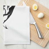 天使と悪魔のシルエット キッチンタオル (四つ折り)