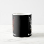 天使と悪魔の半分の天国地獄の曲げ送信 コーヒーマグカップ (中央)