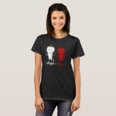 天使と悪魔の猫デザイン Tシャツ (正面フル)