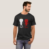 天使と悪魔の猫デザイン Tシャツ (正面フル)