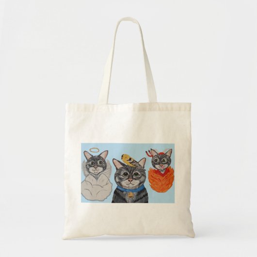 天使と悪魔の猫 トートバッグ (正面)
