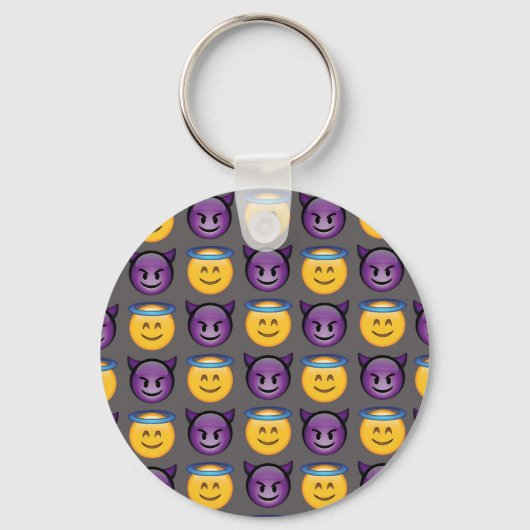 天使と悪魔の絵文字 キーホルダー (正面)