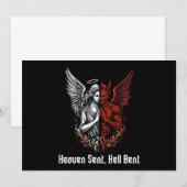 天使と悪魔　天国と地獄　半分半分 招待状 (正面/裏面)