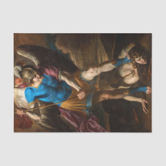 天使と戦う天使ミカエル落ちた天使 薄葉紙 (正面)