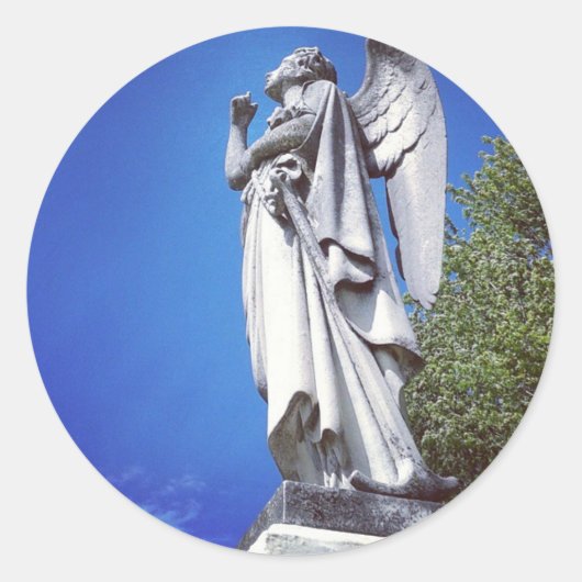 天使と明るい青空 ラウンドシール (正面)