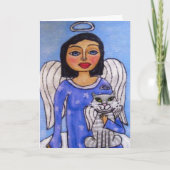 天使と猫のホリデーカード シーズンカード (正面)