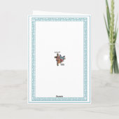 天使と男の赤ちゃんによるカスタマイズ可能な洗礼 カード (裏面)