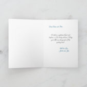 天使と男の赤ちゃんによるカスタマイズ可能な洗礼 カード (内部)