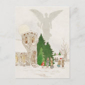 天使と白いイラストレーション シーズンポストカード (正面)