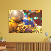 天使と花のデザインのクリスマスオーナメント キャンバスプリント (インサイチュ (リビング))