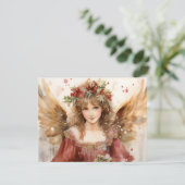 天使と花クリスマス シーズンカード (スタンド正面)