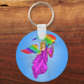天使と虹の翼 キーホルダー (正面)
