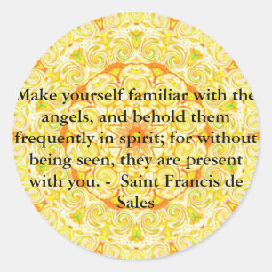 天使についての聖者フランシス島de Sales QUOTE ラウンドシール