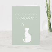 天使にはひげがある Sage Green 猫の喪失 哀悼 カード (正面)