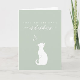 天使にはひげがある Sage Green 猫の喪失 哀悼 カード