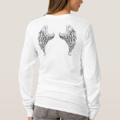 天使によってはフード付きスウェットシャツが飛びます Tシャツ (裏面)