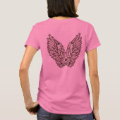天使によっては鐘のリングのTシャツの女性が必ず飛びます Tシャツ (裏面)