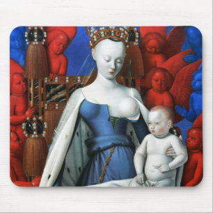 天使によって囲まれるヴァージンおよび子供- Fouquet マウスパッド