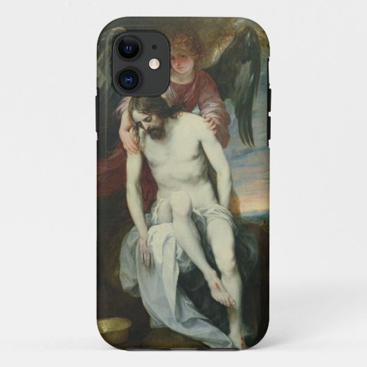 天使によって支えられる死んだキリストc.1646-52 (油 Case-Mate iPhoneケース (裏面)