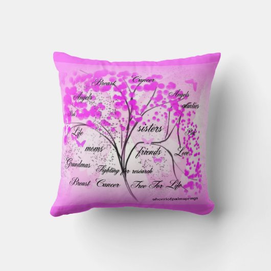 天使による乳癌の生命の樹 クッション (裏面)