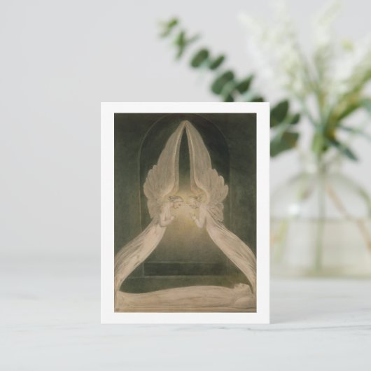 天使に守られた墓の中のキリスト ポストカード (スタンド正面)