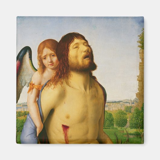 天使に支えられた死んだキリスト, c.1475/78 マグネット (正面)