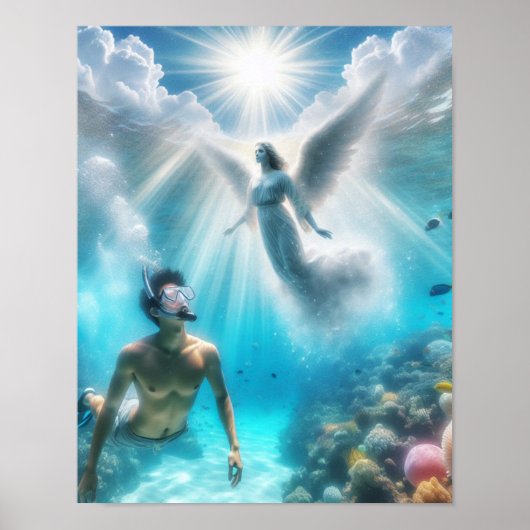 天使に驚いたダイバー ポスター (正面)