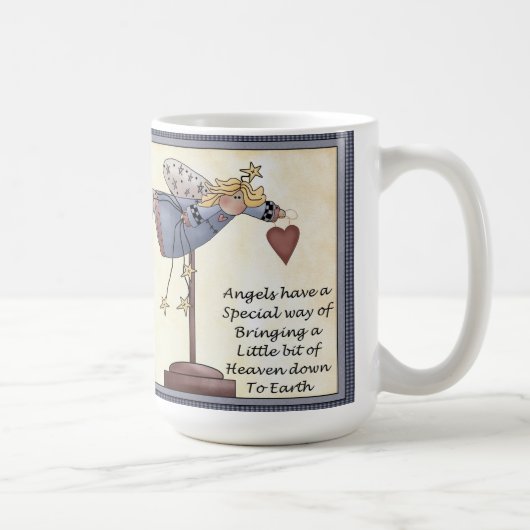 天使に15のoz方法クラシックがあります。 白いマグ コーヒーマグカップ (右)