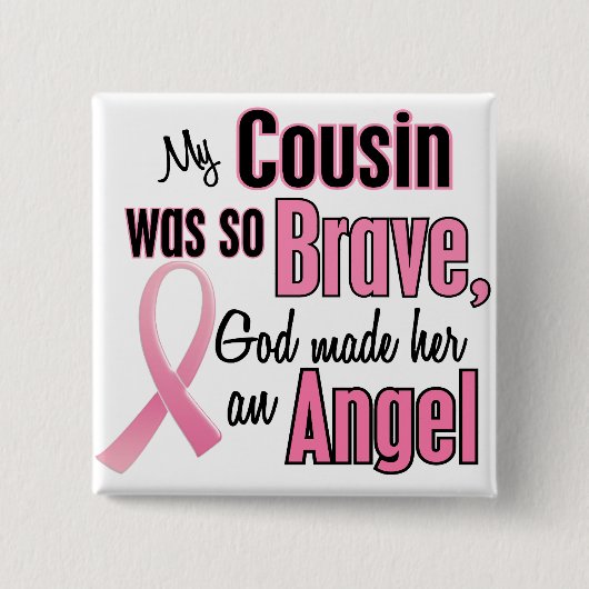 天使のいとこの乳癌のTシャツ及びギフト 缶バッジ (正面)