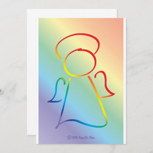 天使のお祝いの招待状 招待状 (正面/裏面)