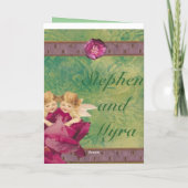 天使のばら色のモノグラム ノートカード (裏面)