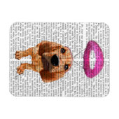 天使のようなピンクのハローを持つブラッドハウンド マグネット (横)