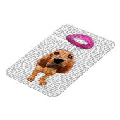 天使のようなピンクのハローを持つブラッドハウンド マグネット (左側)