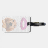 天使のようなピンクのハローを持つブラッドハウンド ラゲッジタグ (裏面横)