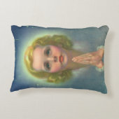 天使のようなブロンドの女の子とハローとスター祈ズ アクセントクッション (裏面)