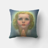 天使のようなブロンドの女の子とハローとスター祈ズ クッション (裏面)