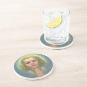 天使のようなブロンドの女の子とハローとスター祈ズ コースター (側面)