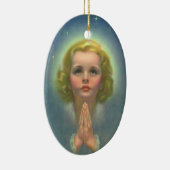 天使のようなブロンドの女の子とハローとスター祈ズ セラミックオーナメント (右)