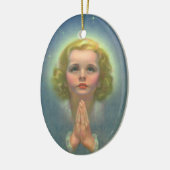 天使のようなブロンドの女の子とハローとスター祈ズ セラミックオーナメント (左)