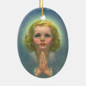 天使のようなブロンドの女の子とハローとスター祈ズ セラミックオーナメント (裏面)