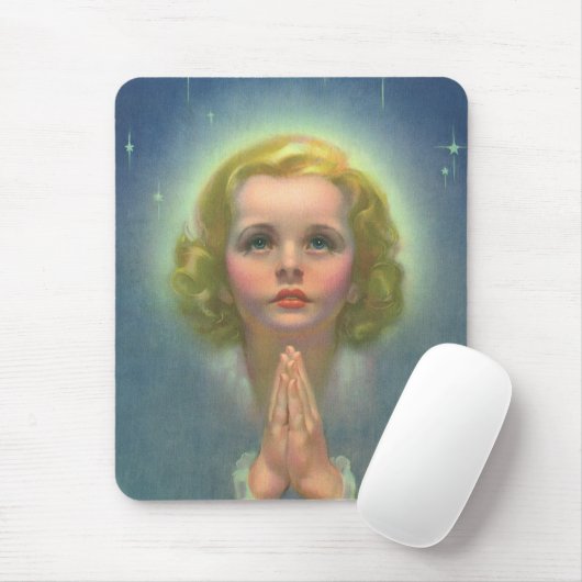 天使のようなブロンドの女の子とハローとスター祈ズ マウスパッド (マウス)