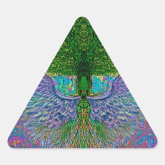 天使のような人生の木 三角形シール (正面)