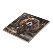 天使のような子犬のキャバリエスパニエル犬スティームパンク タイル (側面)