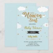 天使のような少年が生まれるシャワー招待状 招待状 (正面/裏面)