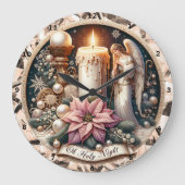 天使のような輝き» – 平和なクリスマスウォール ラージ壁時計 (正面)